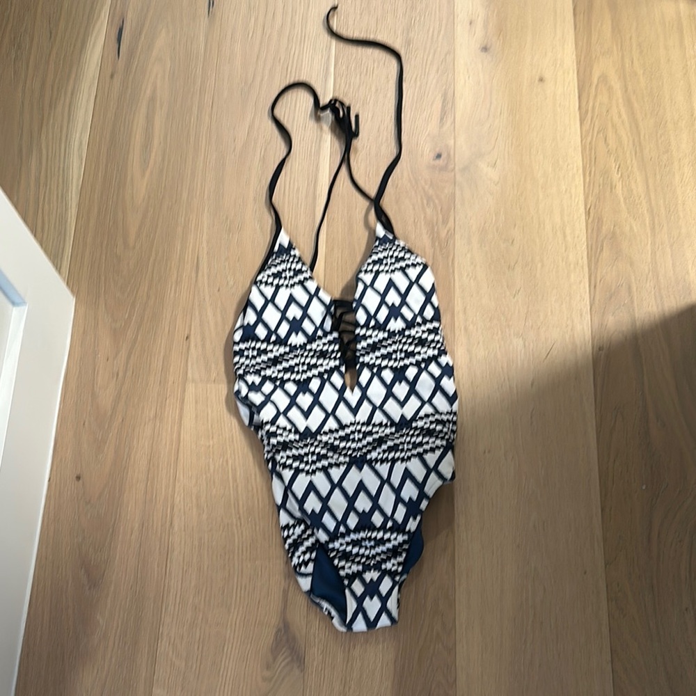 Seafolly Blue and White One Piece Swimsuit